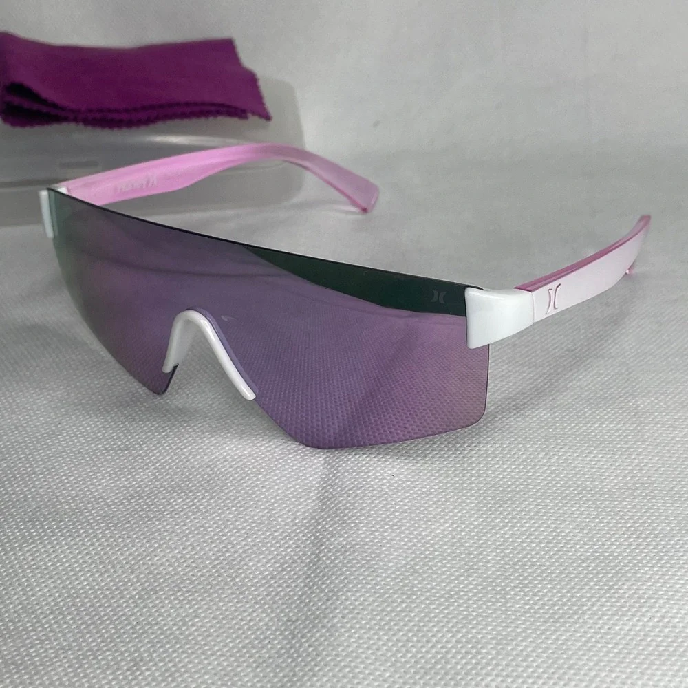 Hurley Big Sur Polarized Sunglasses White Galactic Purple Acetate HSL3002
